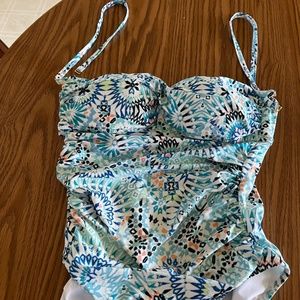 Helen Jon Bandeau One Piece Hanalei Print
